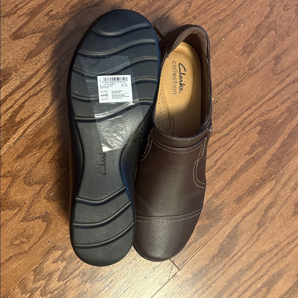 Clarks Brown Leather Women's Shoes - Picture 5 of 8